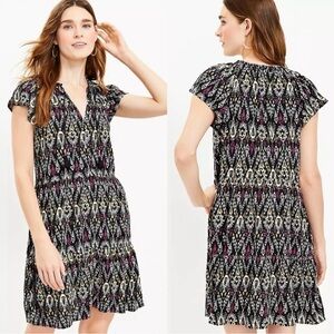 LOFT Ikat Tie Neck Swing Dress - NWT, XS